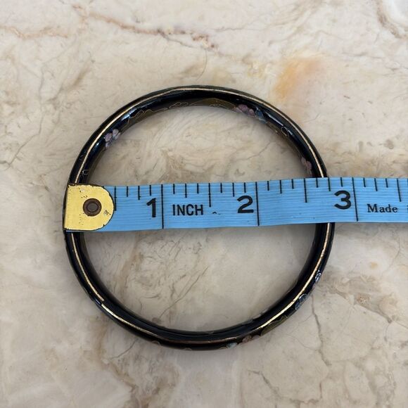 Vintage Cloisonné Floral Bangle Bracelets Set of 5 - Picture 12 of 14